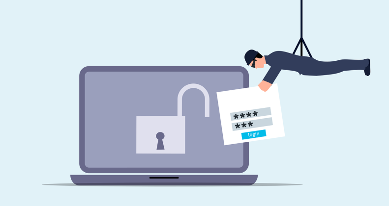Free attack unsecured laptop vector